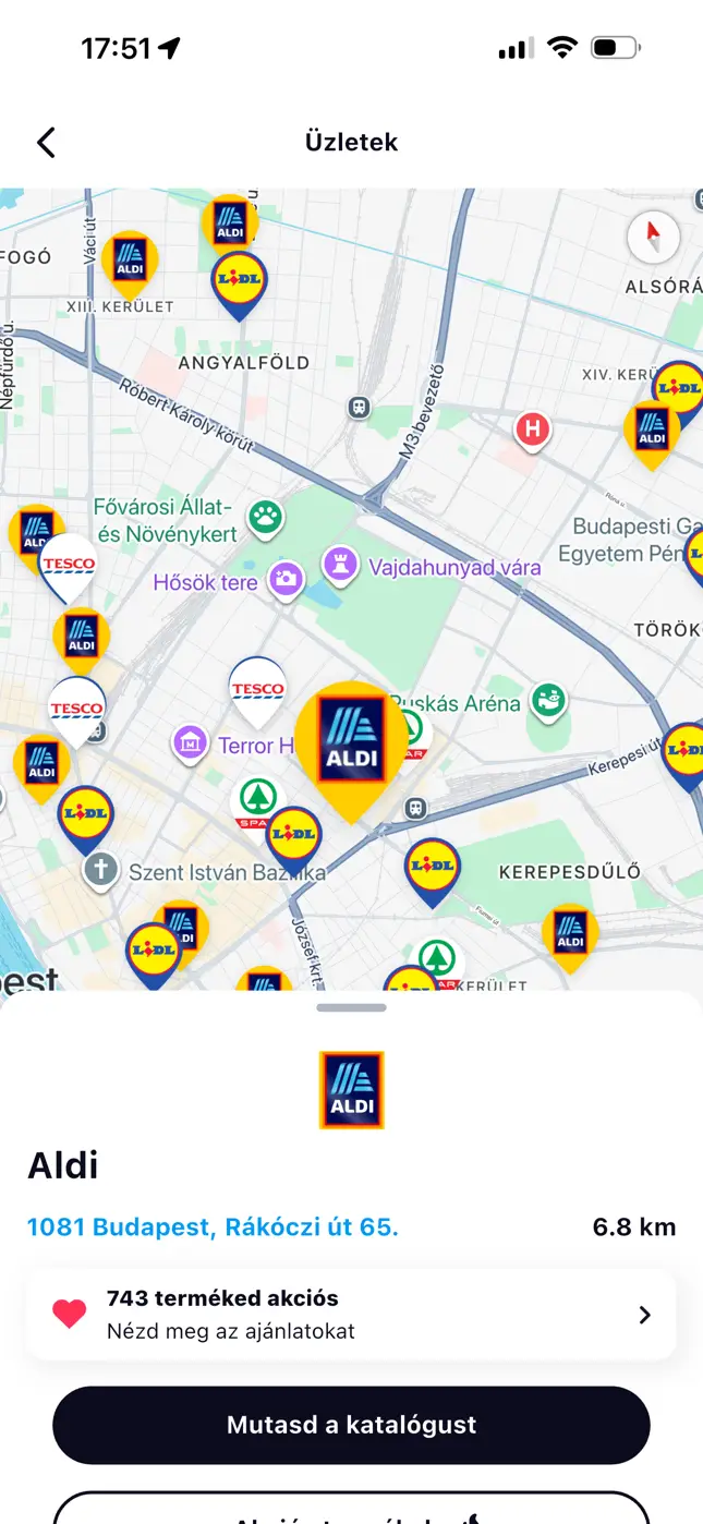 Akcióvadász üzletek térkép